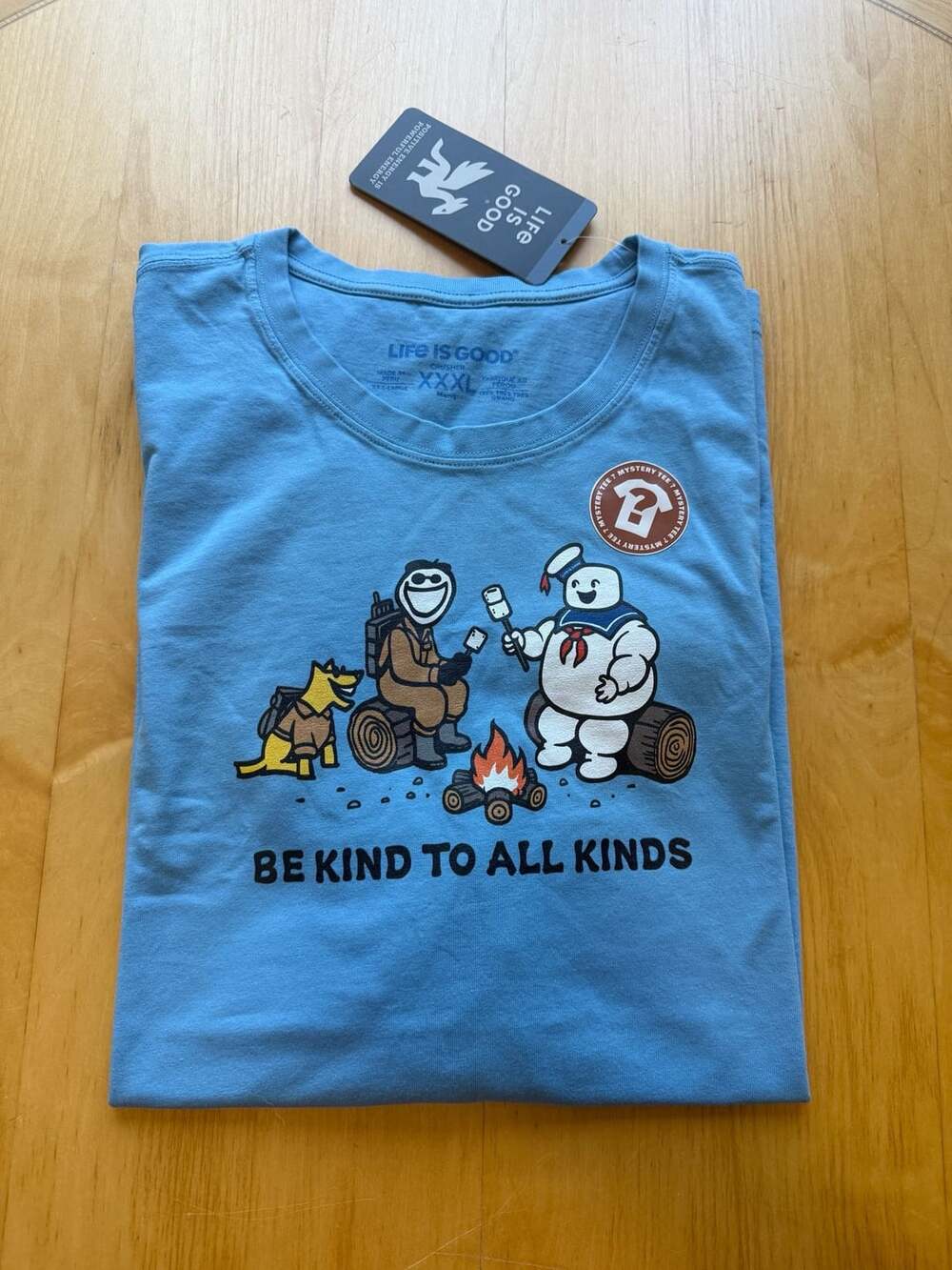 Life Is Good Ghostbusters T-Shirt Size XXXL Blue Be Kind To All Kinds NWT